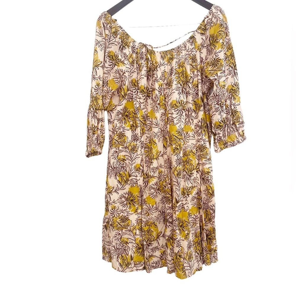Anthropologie Daily Practice Mollie Floral Print Off Shoulder Tunic Dress Medium - Picture 3 of 6